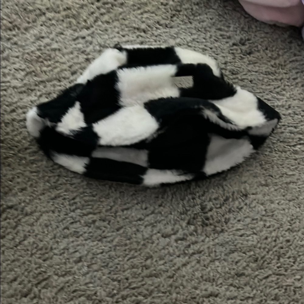 Steve Madden Black and White Checkered Hat